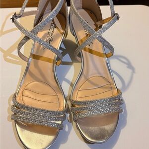 Badgley Mischka Glittering Silver Heels